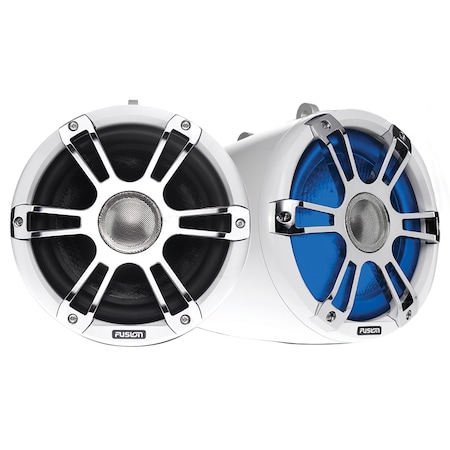 Fusion SG-FT88SPW 8.8" Wake Tower Sports Speakers w/ LED Lights-White-Chrome 010-02082-10